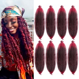 Springy Afro Twist Hair Pre Fluffed Marley Twist Braiding Hair Spring Twist Hair Wrap Hair for Soft Locs Hair Extensions (1B/Bug, 24 Inch (Pack of 8))