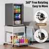 Housolution Mobile Mini Fridge Stand with Storage, Height-Adjustable Mini Beverage