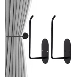 2 pcs Curtain tiebacks Hooks Screw-in, Curtain holdbacks Wall Mounted, Curtain Holders for Drapes, Curtain Pull Backs 304 Stainless Steels, Curtain Tie Backs