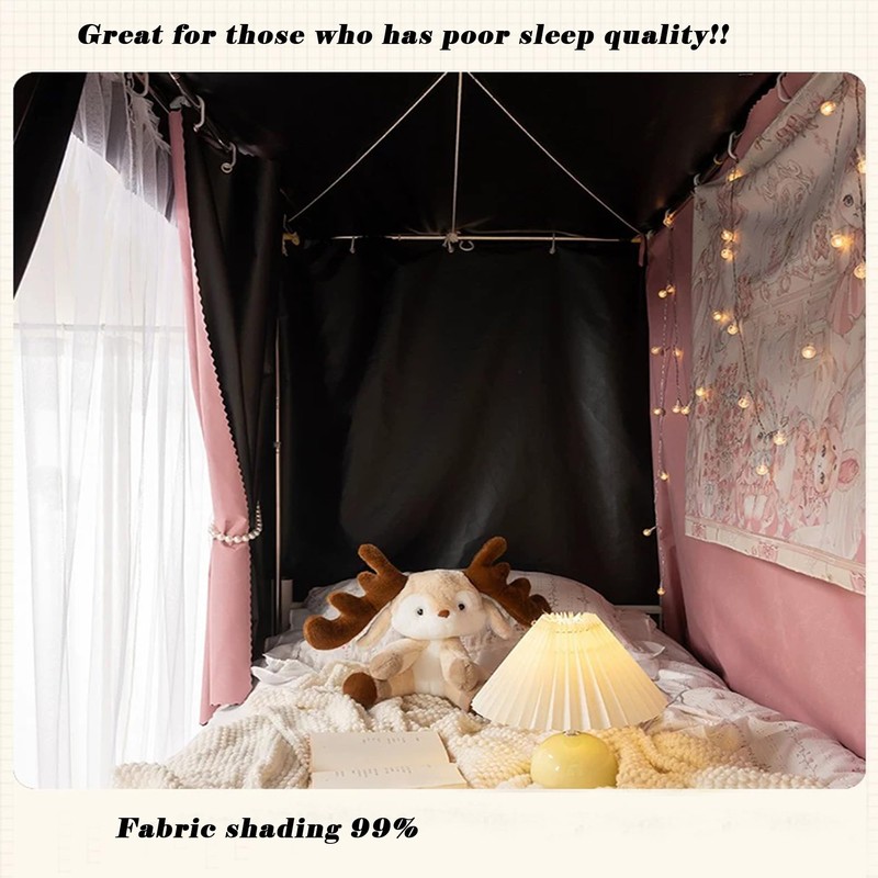 Navhao Soild Thicken Bunk Blackout Privacy Bed Curtains Yarn Bed