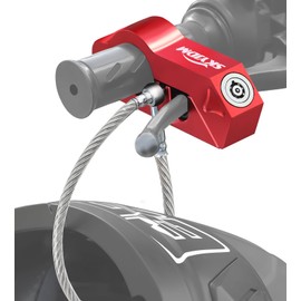 SKYJDM Motorcycle Locks, Motorcycle Helmet & Lock Brake Lock Anti-Theft Grip Lock Combo for All Motorcycle Bike ATV Scooter with Handlebar Diameters Within 1.3-1.5 Inches (Red)