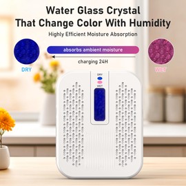 Rechargeable Small Dehumidifier, Portable Mini Dehumidifier for Bathroom, Highly Efficient Dehumidification, Energy Saving, Suitable for Closet, Cars, Wardrobes, Bookcases