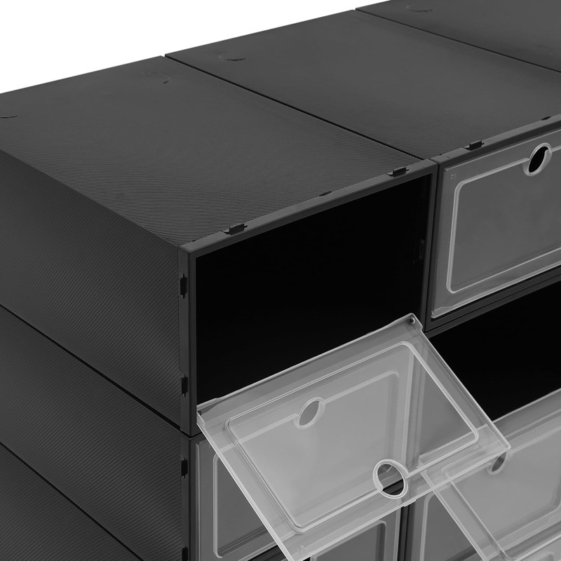 GDAE10 24-Pack Plastic Stackable Shoe Box Set,Space Saving Sneaker Containers