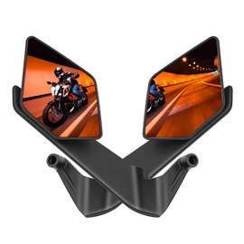 Motorcycle Mirrors Stealth Wing Style Rear View Mirrors Max Adjustable Anti-Glare Side Mirrors Compatible with MT-07 MT-09 Z650 Z900 Z1000 Duke 390 790 1290 S1000 and More Street Bikes