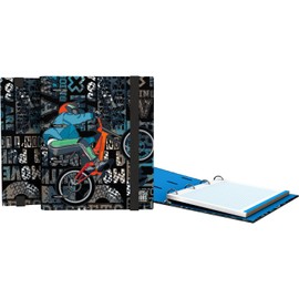 Grafoplás Ring Binder A5 | Cross-Bits & Bobs Ring Binder | Includes Checked Refill 5 x 5 Coloured Border | Ergonomic Curved Spine | 4 Round Rings 25 mm | FSC Certified | School Stationery