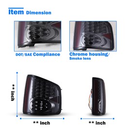 WOLFSTORM LED Tail Light Fit for 1994-2004 Chevy S10 and 1994-2004 GMC Sonoma, 1996-2000 Isuzu Hombre Tail Lights Replacement,Smoke Lens