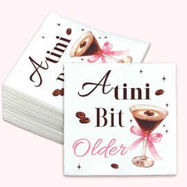 Espresso Martini Napkins for Martini Birthday Decorations Party Supplies a Tini Bit Older Dessert Napkins Tinies Party Decor