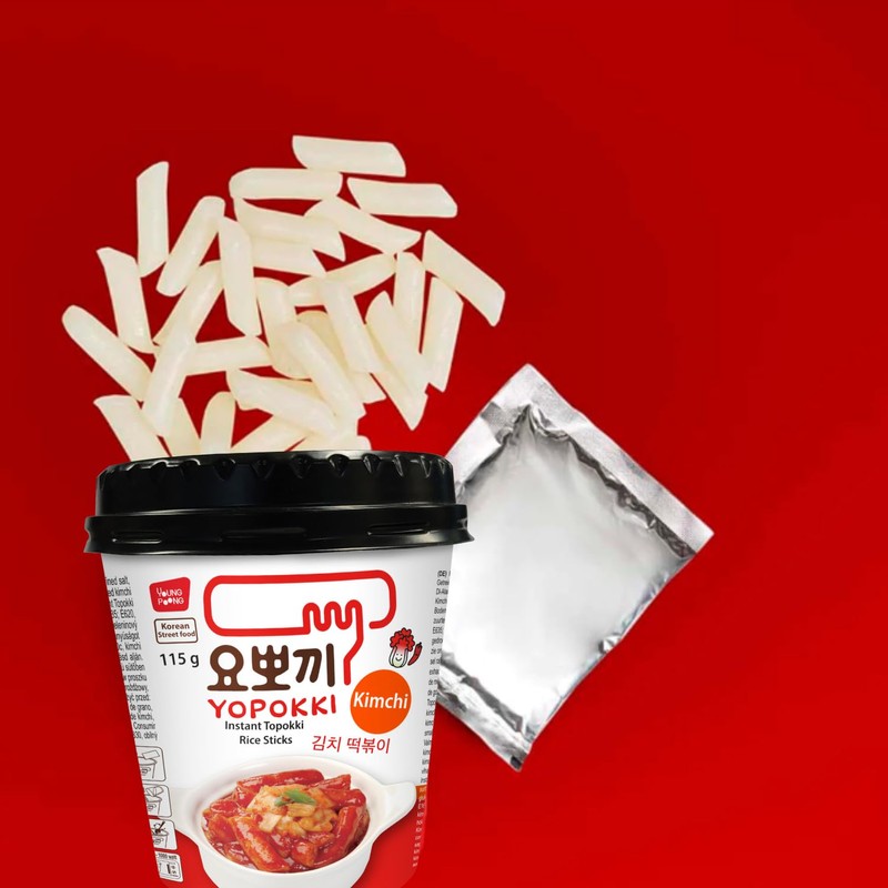 YOPOKKI - Instant Topokki Kimchi - 1 X 115 GR