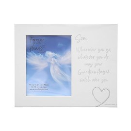 Pavilion Gift Company - Son May Your Guardian Angel Watch Over You - Car Visor Accessories 4" x 6" Vertical Picture Frame For Car Memorial Bereavement Loss Of Loved One Travel Gift Drive Safe Son Gift