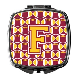 Caroline's Treasures CJ1081-FSCM Letter F Football Maroon and Gold Compact Mirror, Multicolor
