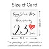 Hunts England - 23rd Wedding Anniversary Card - Happy Silver