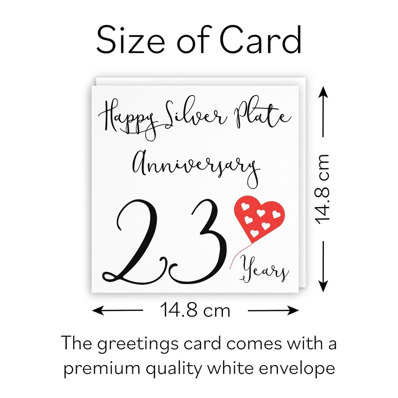 Hunts England - 23rd Wedding Anniversary Card - Happy Silver