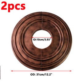 Antrader Ceiling Medallion Split, 2Pcs PU Ceiling Medallion Ceiling Fan Light Covers Decorative Ceiling Fan Medallion Chandelier Medallion for Light Fixtures and Ceiling Fans,3.93"ID x 12.2"OD