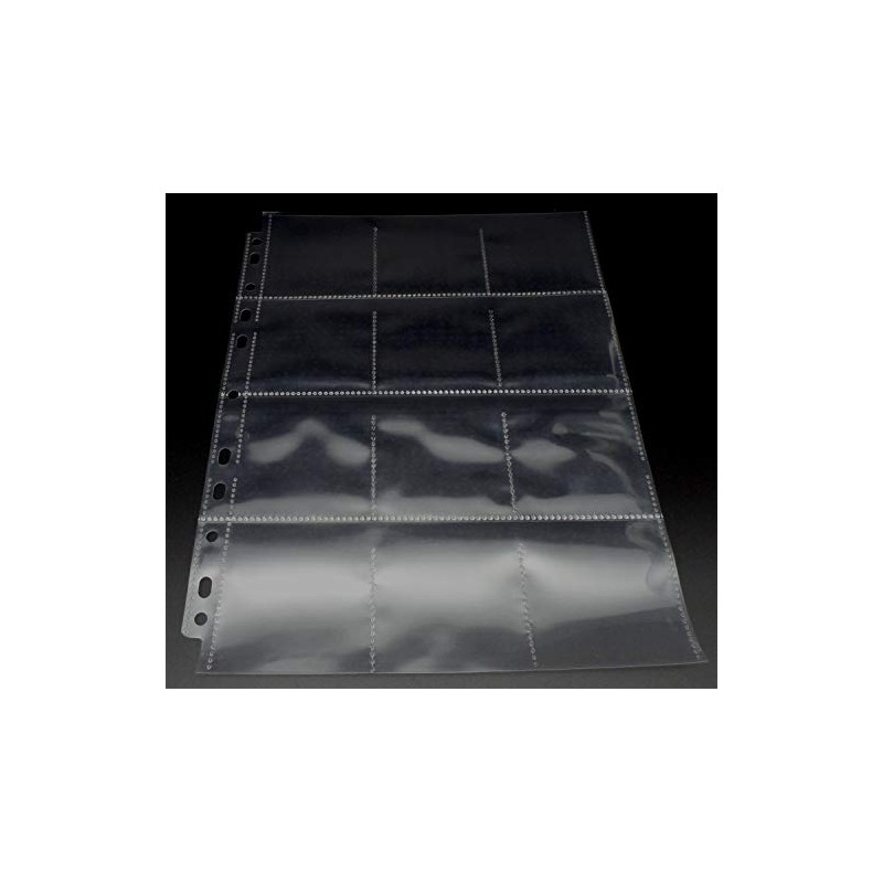 docsmagic.de 50 12-Pocket Pages Stickers Square Cards 11-Hole Folder Pages