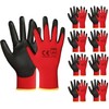 A406 A406 24 Pair Red Work Gloves Nitrile Coated for