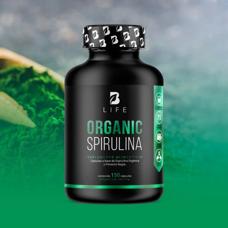 Espirulina Organica 150 Cáps 500mg Alga Spirulina Life