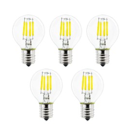 5-Pack S11 LED Bulbs E17 Intermediate Base Edison Globe Light Bulbs 40 Watt Equivalent,5000K Daylight 4W for Bedside Lamp Bulb,Lava Lamps,Glitter Lamps Non-dimmable