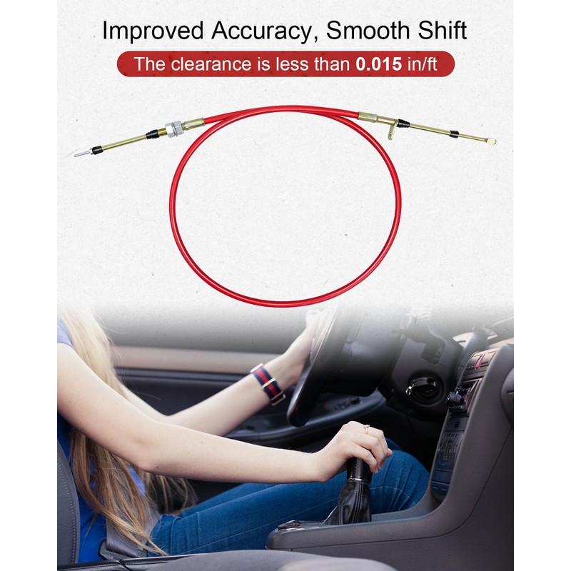 WMJNH 80833 Shifter Cable Fits for B&M Shifters with Eyelet