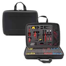 Automotive Circuit Test Leads Kit 92pcs Multimeter Test Lead Set Includes Acicular Probe SRS Connector Alligator Clips 5KΩ Flat/Circular Terminal Potentiometer Cable Tool Case for Auto Diagnostic