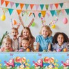 Fogcosy Blue Easter Table Cloth,Easter Decorations Wipe Clean Tablecloth,Egg Chick