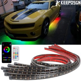 KEEPDSGN For Chevy Camaro 6PCS RGB Car Underglow LED Kit Brake Reverse Turn Signal Light