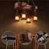 Farmhouse Lighting Industrial Rustic Wood Linear Island Pendant Light Chandelier