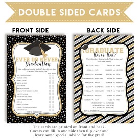 Amanda Creation Graduation This or That & Ever or Never Fill-in Game Cards, Twenty (20) 5" x 7" Game Cards Included