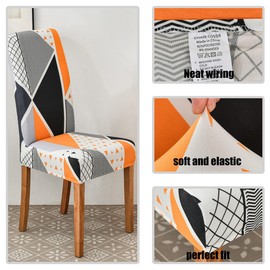 HZDHCLH Chair Covers Set of 4/6 Stretch Modern Chair Slipcovers for Dining Room Kitchen Wedding Party Washable Chair Protector(Triangular space,4pcs)