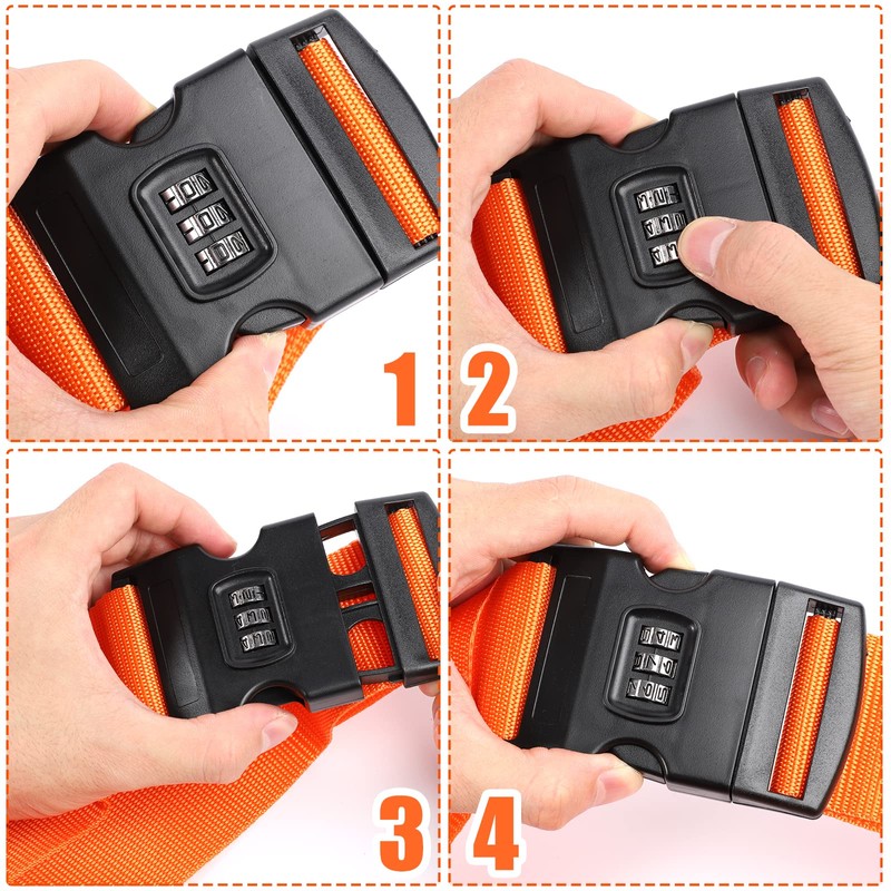2Pcs Luggage Straps,Orange Packing Belt Suitcase Straps on Your Trip