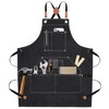 Yxiang Black Handmade Work Apron with 11 Tool Pockets, Heavy
