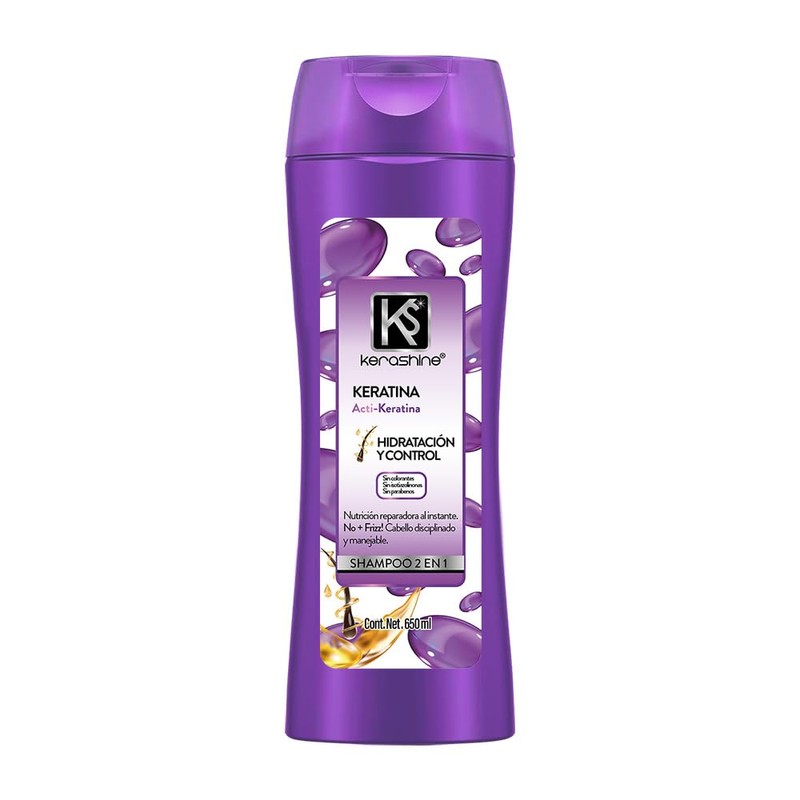 Kerashine Shampoo Hidratación y Control 2 en 1 con Keratina