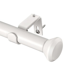 Heavy Duty Curtain Rods for Windows 72 to 144 Inches, 1 Inch White Curtain Rods for Bedroom, Living Room, Patio, Kitchen, Farmhouse, Adjustable Curtain Rods with Diamond Finials (White,72-144)