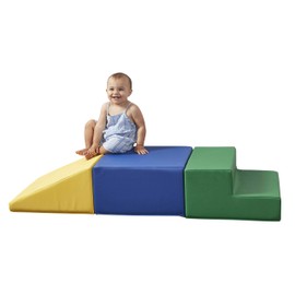 Factory Direct Partners SoftScape Toddler Playtime Climber, Indoor Active Play Structure for Toddlers and Kids, Safe Soft Foam for Crawling and Sliding (3-Piece Set) - Assorted