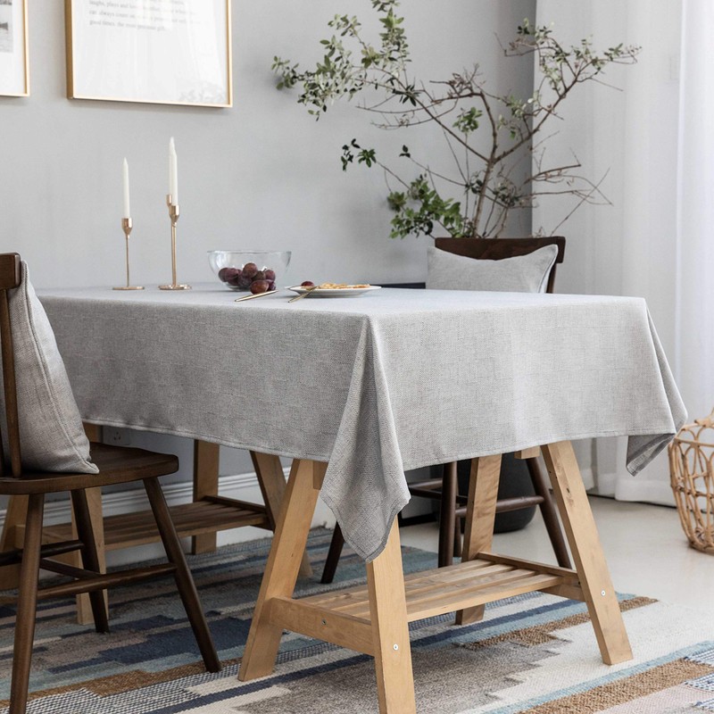 Home Brilliant Grey Table Cloths Solid checkered, Garden Table Cover