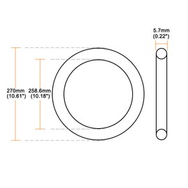 sourcing map O-Rings Nitrile Rubber Thick Sealing Rings Sealing Ring Seals 258.6 mm x 270 mm x 5.7 mm