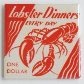 Blue Crab Magnets Lobster Dinners FRIDGE MAGNET seafood sign - 2.5 x 2.5 inches