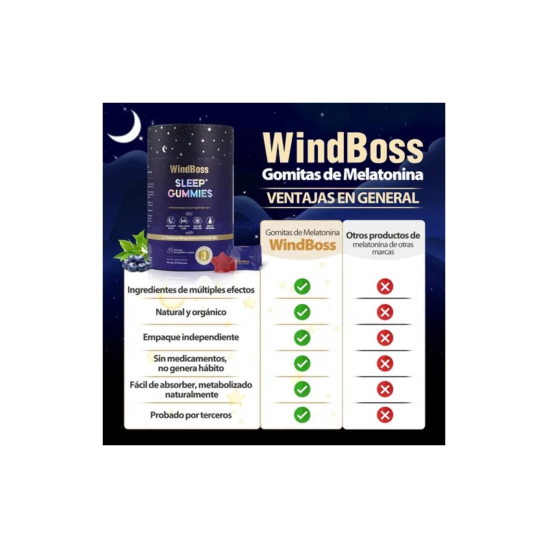 Windboss Sleep Gummy Melatonina 60 Gomitas