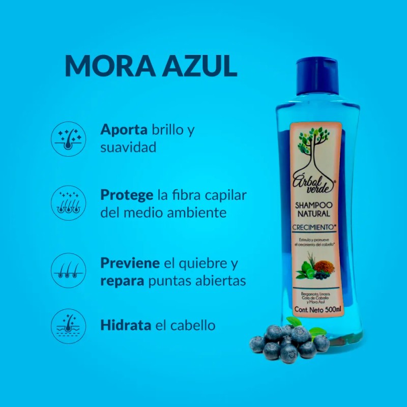 Shampoo Árbol Verde Natural Crecimiento 500ml