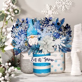 Winter Welcome Sign Wood Sign Blue Mason Jar Style Front Door Decor Winter Wood Hanging Door Sign Outdoor Wooden Front Door Decorations for Farmhouse Porch Front Door Decor (Blue Mason Jar Style)