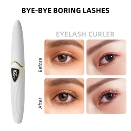 EYECURL Heated Eyelash Curler, Heated lash Curler, Accurate Temperature Control, Electric Eyelash Curler, Heated Curlers - Intelligent Power Off, Natural Long Lasting Makeup - Whisper White/Gold