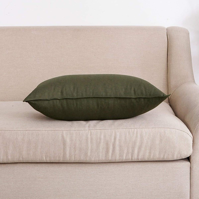 Jeanerlor - Funda de cojín Decorativa Cuadrada de Lino de