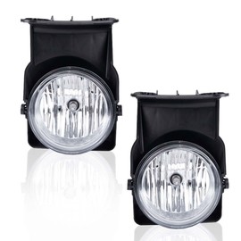 Fog Lights Pair Compatible with GMC Sierra 1500 2500 3500 2003-2006/Fit GMC Sierra Classic 07(Not fit for Denali|C3 Models) Fog Lamp Assembly Clear Lens W/Wire Harness