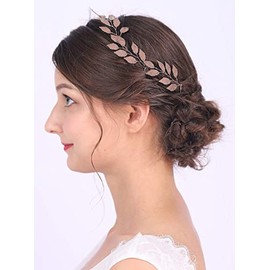 Anglacesmade Bridal Hair Pins Gold Silver Leaf Bobby Pins Leaf Vine Branch Pins Wedding Hair Accessories Bridesmaid Hair Vine for Women and Girls (Rose gold)