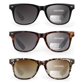 LADEESSE 3 Pack Bifocal Reading Sunglasses for Women, UV400 Sun Readers Glasses Spring Hinge Outdoor Sunglasses +1.50