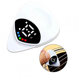 Guitar Tuner Pick 2-in-1 - Digital LED Display for Accurate Tuning, Precision Tuning for Electric & Acoustic Guitars, Bass, Ukulele, Violin, Bass, Banjo – 0.6mm Plectrum, 12 Equal Temperaments