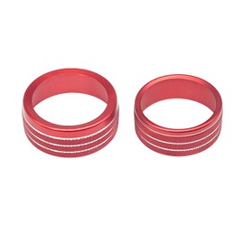 BORUIEN for 2018 2019 2020 2021 2022 Dodge Ram Accessories Headlight & Gear Switch Knob Covers Button Trim Ring (Red,2pcs)