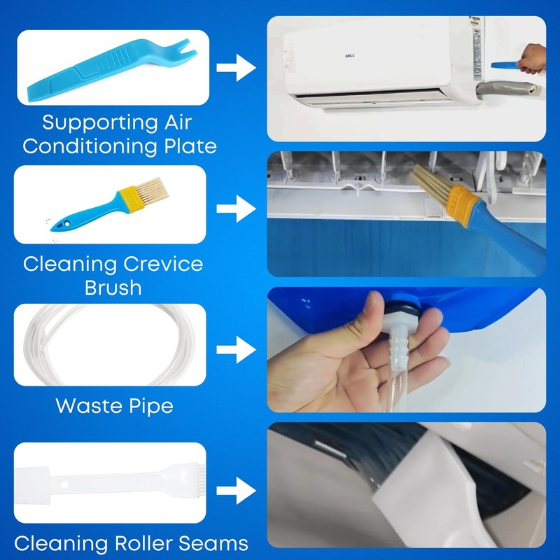 Oiktylr 10Pcs Mini Split Cleaning Kit, Minisplit Cleaning Bag Air