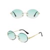 OSAGAMA Mode Sonnenbrille Kleine Ovale Randlose Brille für Damen Herren