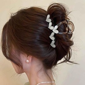 Inilbran Boho Grün Herz Kralle Clips Liebe Herz Haarspangen Starken Halt Kiefer Manschette Barrettes Harz Liebe Kunststoff Haar Kralle Klammer Dekorative Haarschmuck Für Frauen Kopfschmuck (grün)