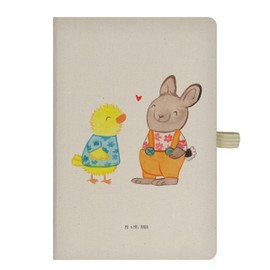 Mr. & Mrs. Panda DIN A5 Baumwoll Notizbuch Ostern Freundschaft - Ostergeschenke, Osterdeko, Geschenk, Kladde, Ostergeschenke Kinder, Hase, Geschenke